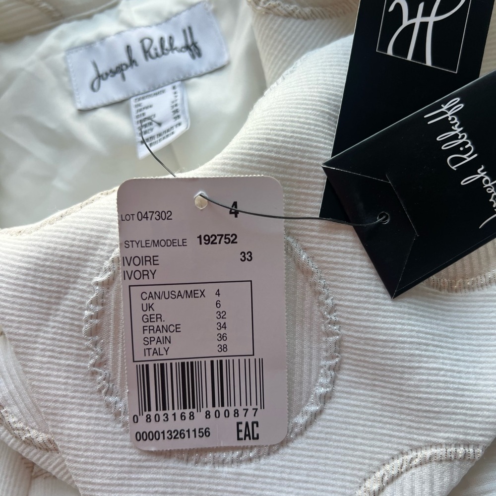 Joseph Ribkoff Ivory Short Sleeve 3D Polkadot Jacket - Picture 3 of 4